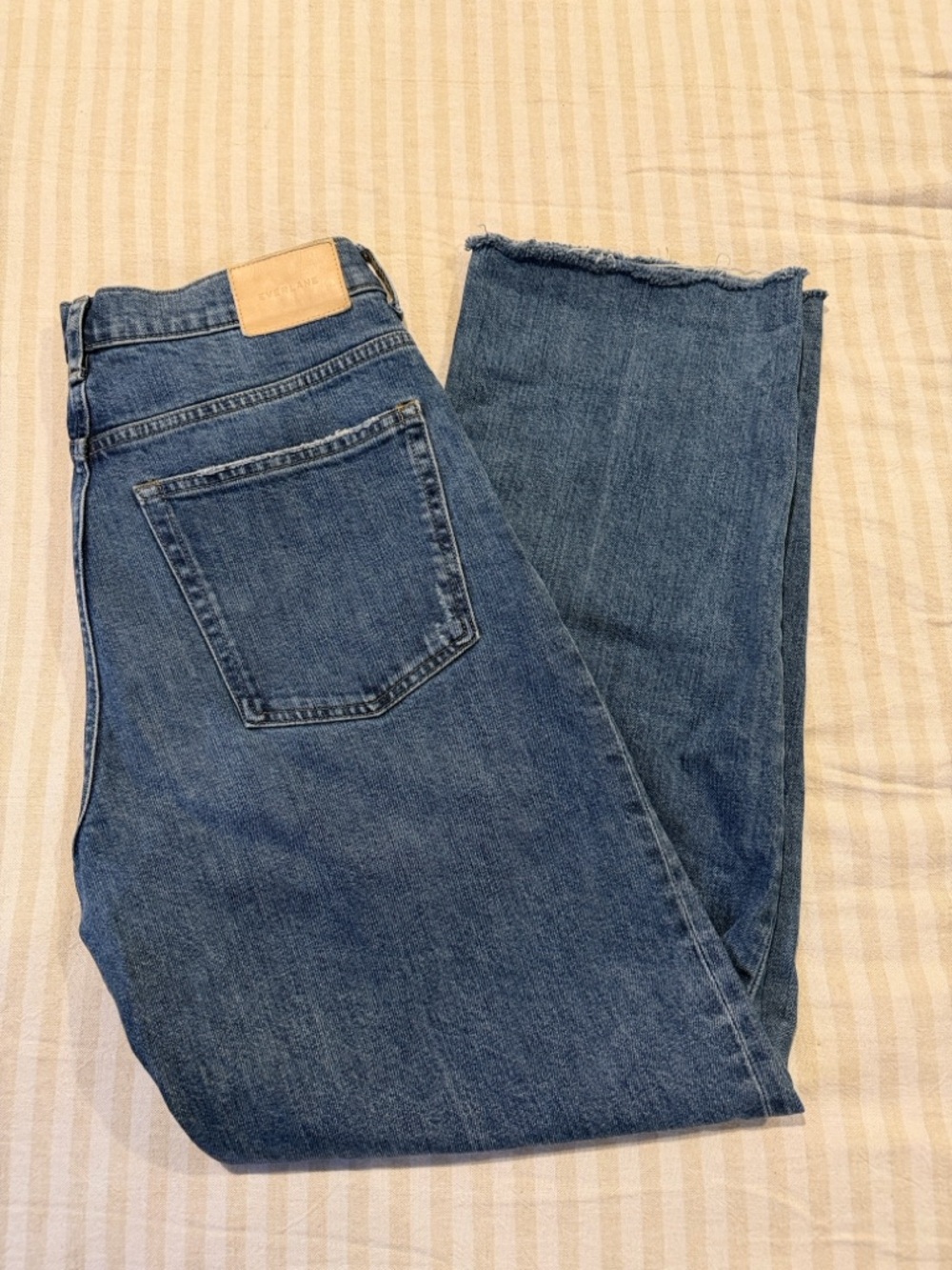 Everlane The Way High Jean Classic High-Waist Straight Leg Jeans — Medium Blue